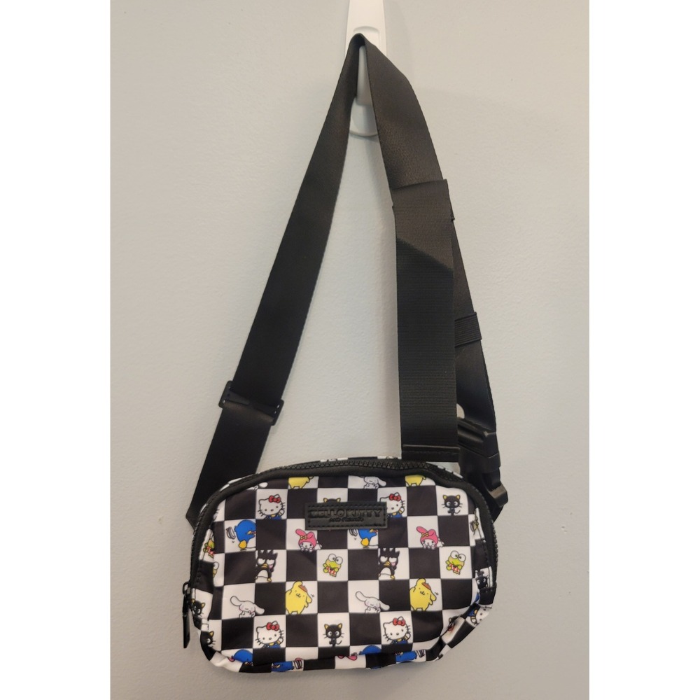 Hello Kitty and Friends Sanrio Black White Checkered Belt Bag Fanny Pack 2024